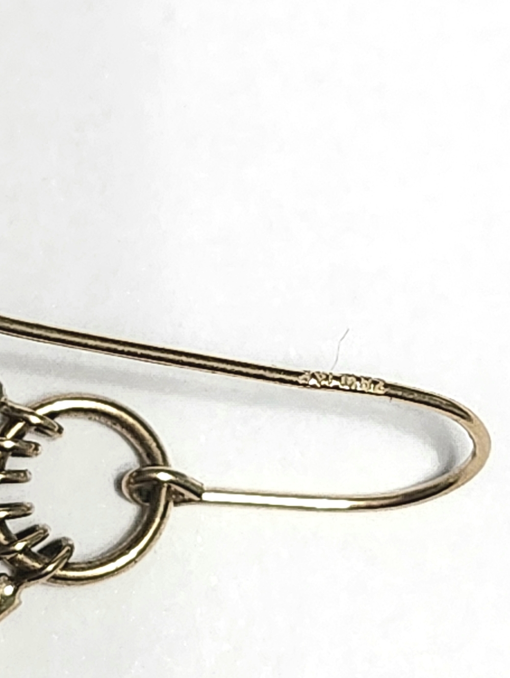 14K Gold Long Openwork Dangle Earrings 2.25" - Picture 7 of 9